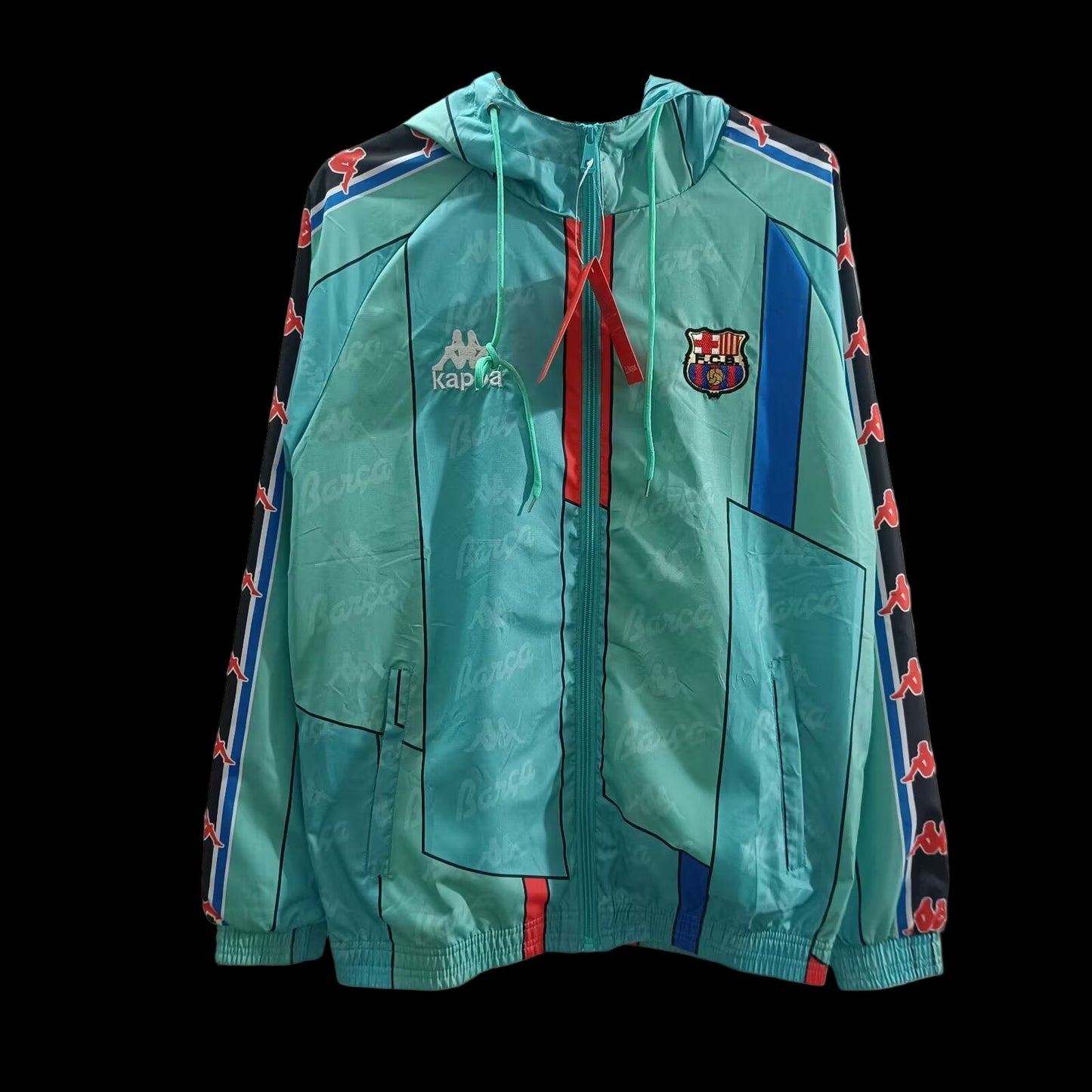 Barcelona Light Blue Retro Windbreaker